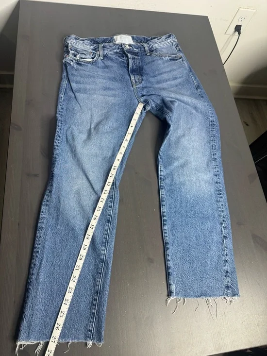 Mother Denim The Scrapper Cuff Ankle Fray Jeans in Take Me Higher - Picture 10 of 11